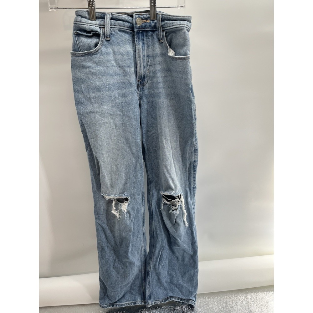 Hollister Jeans Womens W25 R Ultra High-Rise Dad Fit Blue Denim Distressed